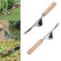 Manual Weeding Stainless Steel Fork Wood Handle Digging Removal Tool Transplanting Root Tool