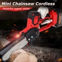 Mini Chainsaw Cordless Small Wood Chainsaw Pruning Chainsaw 800W 21V Rechargeable Portable Electric Saw for Tree Branch Wood Cutting