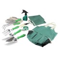 11PCS Garden Tools Set with Gardening Tote Bag Gardening Tool Kit Organizer Shovels Trowel Hand Rake Gloves Garden Sprayer