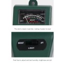 3-in-1 Soil Test PH Moisture Meter Light Tester Garden Plant Flowers Soil Monitor Tool Bonsai Moisture PH Analyzer for Garden Lawn Farm Indoor Outdoor No Battery Needed