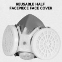 Reusable Half Facepiece Respirator Dustproof Face Cover with Replaceable and Reusable Filter Cotton for Painting Decorating