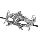 FESTNIGHT Romantic Black Laser Cut Metal Half Mask with Rhinestones Masquerade Ball Halloween Mask Fancy Gift