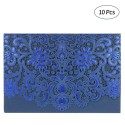 10pcs Pearl Paper Embossment Invitation Cards Invitation Holders for Wedding Birthday Party Anniversay--Blue