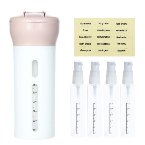 Travel Bottles Set 4-In-1 Organized Leak Proof Travel Size Toiletries Refillable Travel Dispenser Lotion Shampoo Gel Travel Dispenser Containers for Toiletries Travel Supplies