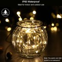 Fairy Lights 393in 100 LEDs String Lights USB IP65 Waterproof Warm White for Xmas,Wedding,Indoor/Outdoor-Silver Wire