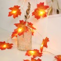 4.92ft 10LEDs Christmas Fairy String Lights Halloween Maple Leaf Shaped Decorative Hanging Lights Warm White Bulbs Copper Wire Lights Waterproof Garden Patio Landscape Backyard Lighting for Wedding Party Outdoor