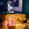 Multifunctional Flower Lamp Rechargeable BT Speaker Music Player Wishing Bottle Preserved Rose in Glass Dome Nightlight Forever Flower Desk Lamp New Year Valentine Mother's Day Birthday Gift for Family Friends Schoolmates