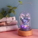 Multifunctional Flower Lamp Rechargeable BT Speaker Music Player Wishing Bottle Preserved Rose in Glass Dome Nightlight Forever Flower Desk Lamp New Year Valentine Mother's Day Birthday Gift for Family Friends Schoolmates