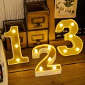 Gold Electroplated Number Lamp Warm White Constant Bright Birthday Party Indoor Decor Night Light