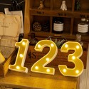 Gold Electroplated Number Lamp Warm White Constant Bright Birthday Party Indoor Decor Night Light