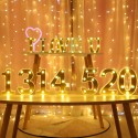 Gold Electroplated Number Lamp Warm White Constant Bright Birthday Party Indoor Decor Night Light