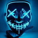 H-alloween Leds Glow Face Cover Men Women Party Scary Light up Face M-ask with 3 Lighting Modes