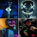 H-alloween Leds Glow Face Cover Men Women Party Scary Light up Face M-ask with 3 Lighting Modes