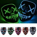 H-alloween Leds Glow Face Cover Men Women Party Scary Light up Face M-ask with 3 Lighting Modes