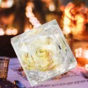 Preserved Real Rose Flower in Clear Box Eternal Rose Scented Forever Rose Flower Present for Women Gifts Mother's Day Valentine Romantic Wedding Home Party Festivals Anniversary Christmas Eve