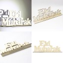 Eid Ramadan Table Decoration Wooden Eid Mubarak Ramadan Desk Plaque Ornament Crescent Party Muslim Style Letter Ornaments Craft