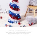 5FT Artificial Tinsel Tree 4th of July Independence Day Tinsel Tree Sequin Star Ornaments Garland Tree for Patriotic Party Decorations