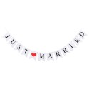 JUST MARRIE Wedding Bunting Banner Hanging Sign Garland Pennant Photo Booth Props for Bridal Shower Wedding Engagement