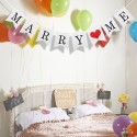 JUST MARRIE Wedding Bunting Banner Hanging Sign Garland Pennant Photo Booth Props for Bridal Shower Wedding Engagement