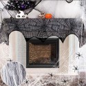 5PCS Halloween Decorations Set Spider Cobweb Tablecloth Table Runner Black Lace Fireplace Scarf Lampshade 36pcs Scary Bat Wall Stickers for Festival Party Zombie Haunted House Props