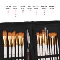 Artist Paint Brush Set 15 different Shapes & Sizes Paintbrushes Wood Handles No Shed Hairs with Free Painting Knife&Sponge For Creative Body Paint Acrylics Oil Painting