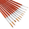 11pcs Draw Paint Brushes Kit Set Artist Paintbrush Nylon Hair Pointed Round Pen Detail Paint Brush for Artist Acrylic Aquarelle Watercolor Gouache Oil Painting for Great Art Drawing Supplies for Students Painter