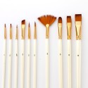 10pcs Paint Brushes Set Kit Multiple Mediums Brushes with Nylon Hair for Artist Acrylic Aquarelle Gouache Watercolor Oil Painting for Great Art Drawing Supplies