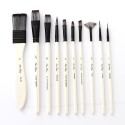 10pcs Paint Brushes Set Kit Multiple Mediums Brushes with Nylon Hair Carry Bag for Artist Acrylic Aquarelle Watercolor Gouache Oil Painting for Great Art Drawing Supplies