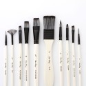 10pcs Paint Brushes Set Kit Multiple Mediums Brushes with Nylon Hair Carry Bag for Artist Acrylic Aquarelle Watercolor Gouache Oil Painting for Great Art Drawing Supplies