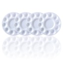 White Plastic Palette Round Shape Paint Tray for Holding and Mixing Colors for Watercolor Acrylic Oil Craft DIY Art Painting