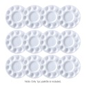 White Plastic Palette Round Shape Paint Tray for Holding and Mixing Colors for Watercolor Acrylic Oil Craft DIY Art Painting