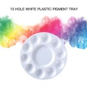 White Plastic Palette Round Shape Paint Tray for Holding and Mixing Colors for Watercolor Acrylic Oil Craft DIY Art Painting