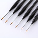 Detail Paint Brushes Set 6pcs Professional Miniature Fine Artist Painting Brushes Nylon Hair Ergonomic Wooden Handle Art Paintbrush for Acrylic Oil Watercolor Nail Face Craft Rock Model Painting