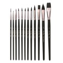 12pcs Professional Paint Brushes Nylon Hair Delicate Wooden Handle Paintbrush Painting Brushes Kit Gift for Artists Children Adults for Acrylic Oil Watercolor Gouache Body Face Miniature Detail Painting Arts Crafts Supplies