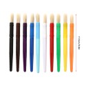 10pcs Round Tip Colorful Paint Brushes Set Bristle Hair Chubby Plastic Handle Paintbrush Easy to Clean Art Supplies Gift for Children Adults Drawing Painting