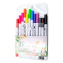 12 Colors Markers Set Double Tipped Colored Pens Fine Point Art Markers for Kids Adults Coloring Drawing Illustrations Artist Sketching