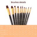 10pcs Professional Artist Paint Brushes Set Nylon Hair Delicate Wooden Handle Paintbrushes Art Supplies Gift for Children Adults Beginners for Acrylic Oil Watercolor Gouache Nail Body Face Miniature Detail Rock Painting