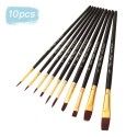 10pcs Professional Artist Paint Brushes Set Nylon Hair Delicate Wooden Handle Paintbrushes Art Supplies Gift for Children Adults Beginners for Acrylic Oil Watercolor Gouache Nail Body Face Miniature Detail Rock Painting