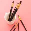 10pcs Professional Artist Paint Brushes Set Nylon Hair Delicate Wooden Handle Paintbrushes Art Supplies Gift for Children Adults Beginners for Acrylic Oil Watercolor Gouache Nail Body Face Miniature Detail Rock Painting