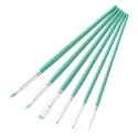 6pcs Draw Paint Brushes Set Kit Artist Paintbrush Round Brushes with Nylon Hair for Artist Acrylic Aquarelle Watercolor Gouache Face Painting for Great Art Drawing Supplies for Painter Students