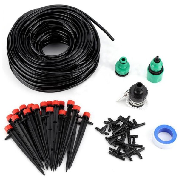25MDIY Drip Irrigation System Automatic Watering Garden Hose Micro Drip Watering Kits with Adjustable Drippers