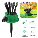 Garden Sprinkler Multi-Tips Lawn Sprinkler Head Nozzle 12 Flexible Spray Nozzles 360 Degree Rotating Lawn Sprinkler Outdoor Garden Patio Water Sprayer Gardening Watering System