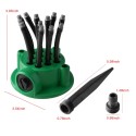 Garden Sprinkler Multi-Tips Lawn Sprinkler Head Nozzle 12 Flexible Spray Nozzles 360 Degree Rotating Lawn Sprinkler Outdoor Garden Patio Water Sprayer Gardening Watering System