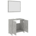 Bathroom Furniture Set Concrete Grey Chipboard