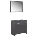 Bathroom Furniture Set High Gloss Grey Chipboard