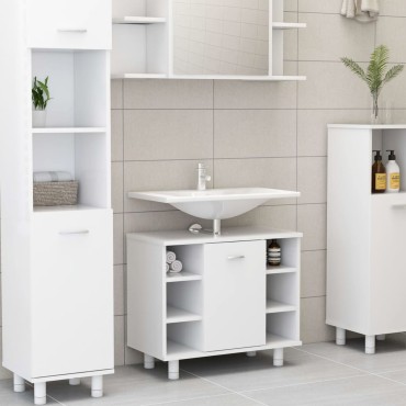 Bathroom Cabinet White 60x32x53.5 cm Chipboard