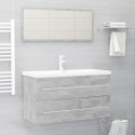 2 Piece Bathroom Furniture Set Concrete Grey Chipboard