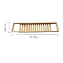 Bathtub Caddy Tray Bamboo Spa Bathtub Caddy Organizer Soap Book Wine Tablet Towel Holder Nonslip Bottom