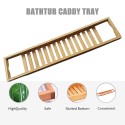 Bathtub Caddy Tray Bamboo Spa Bathtub Caddy Organizer Soap Book Wine Tablet Towel Holder Nonslip Bottom