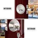 Door Knob Lockset with 3 Keys Privacy Handle Bedroom Bathroom Handle Lockset Stainless Steel Polished Door Knob Set Interior Lockable Door Handle